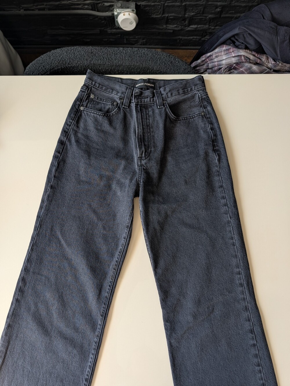 Denim Forum The Farrah Hi-Rise Wide Jean